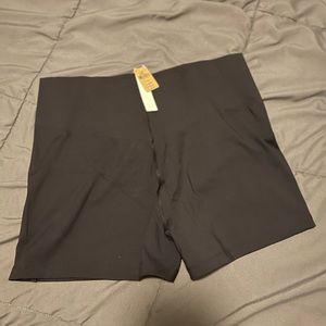 “Pink” black high waisted shorts